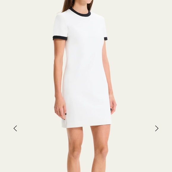 Theory Short-Sleeve Bicolor Sheath Mini Dress - Picture 3 of 8